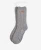 Barbour Cable Lounge Socks - Grey Thumbnail