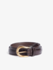 Barbour Mock Croc Leather Belt  - Black Cherry  Thumbnail