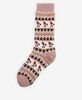 Barbour Terrier Fairisle Socks - Navy Pink Thumbnail