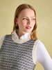 Joules Ingrid Patterned Knitted Vest - Cream Navy Thumbnail