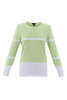 Marble Button Cuff Crew Neck - Lime Thumbnail