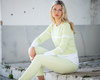 Marble Button Cuff Crew Neck - Lime Thumbnail