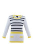 Marble Classic Stripe Knit Crew - White Thumbnail