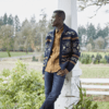 Pendleton Original Westerly Sweater - Navy & Brown Thumbnail