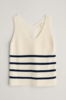 Seasalt Canary Organic Cotton Knitted Vest - Veneer Chalk Maritime Thumbnail