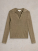 White Stuff Riley Rib Collar  - Khaki Thumbnail