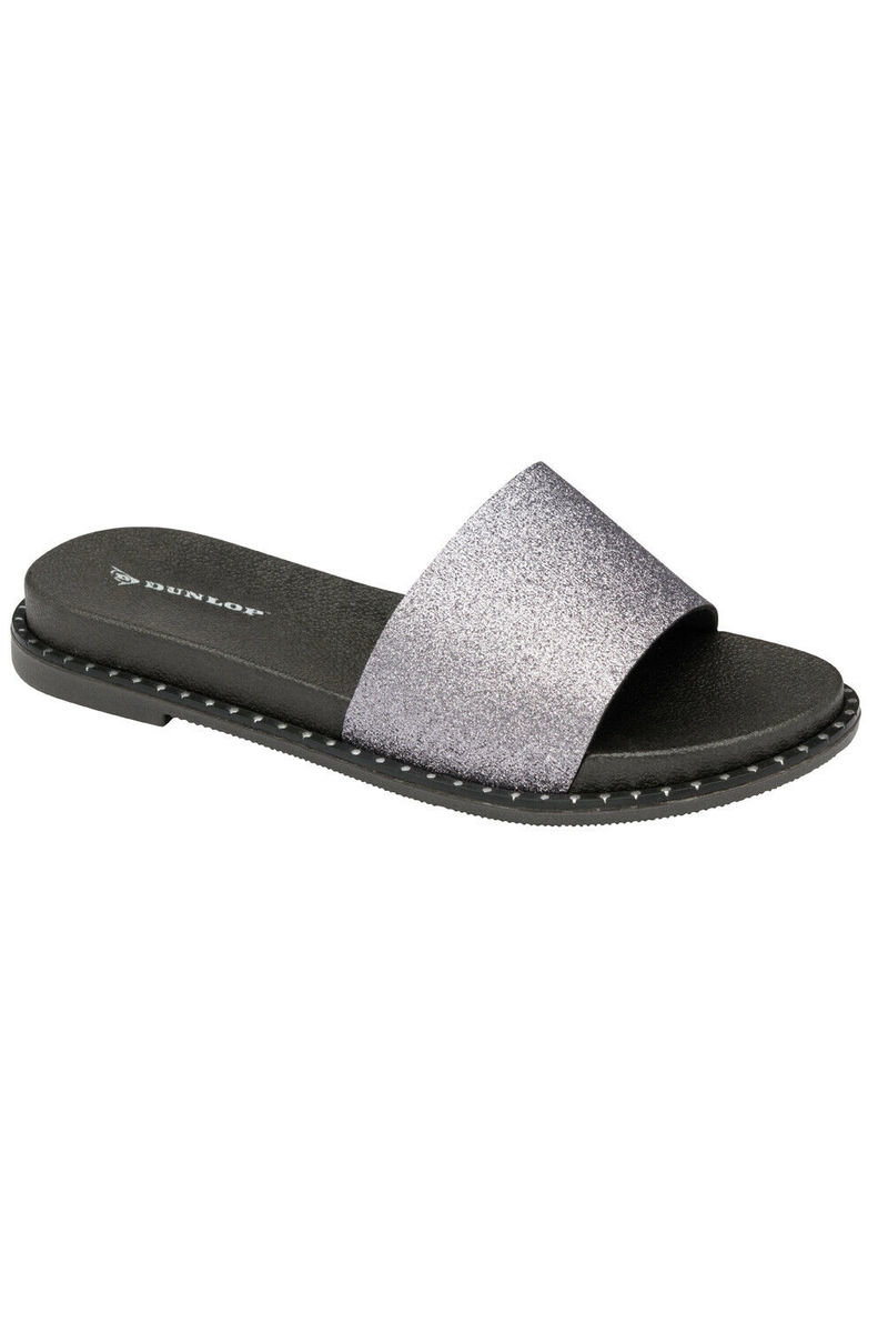 dunlop silver flip flops
