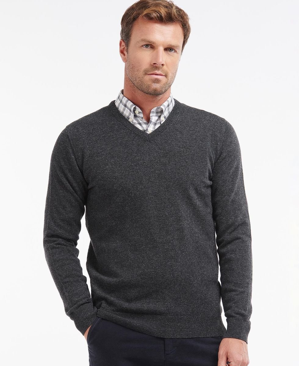 Barbour Essential Lambswool V neck Barbour Knitwear CCW Clothing