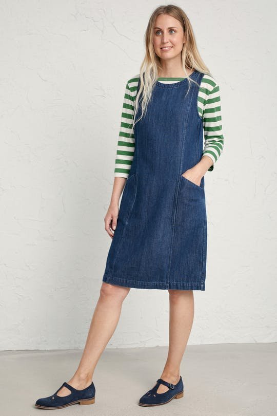 seasalt denim pinafore dress